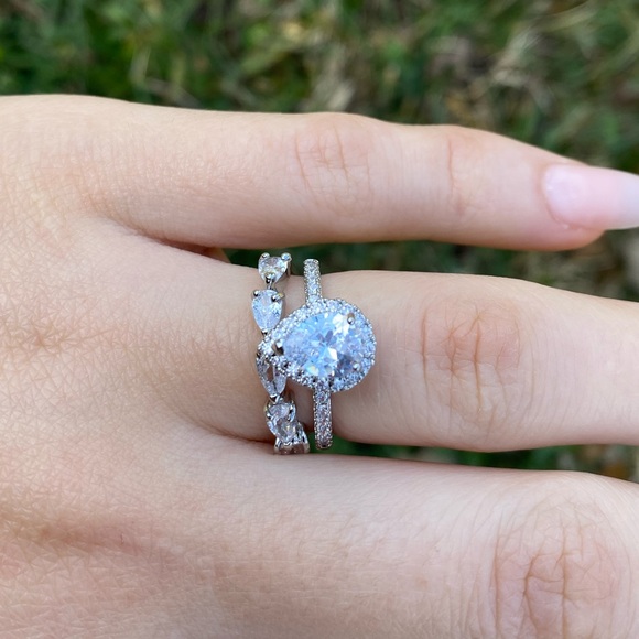 NEW 925 Sterling Silver Two pcs rings - Picture 4 of 10